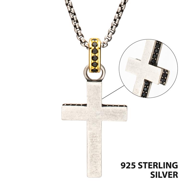 925 Sterling Silver Black Spin