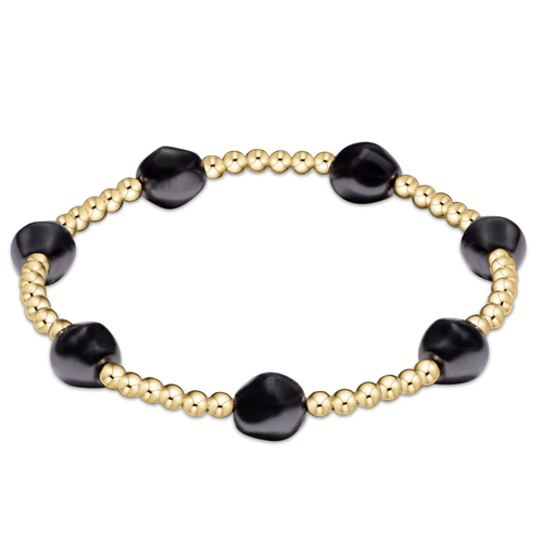 enewton - Beaded Bracelet Bead Bracelet 3mm - Dark Grey - Pearl Gold-Filled Bracelet (Standard 6.25")