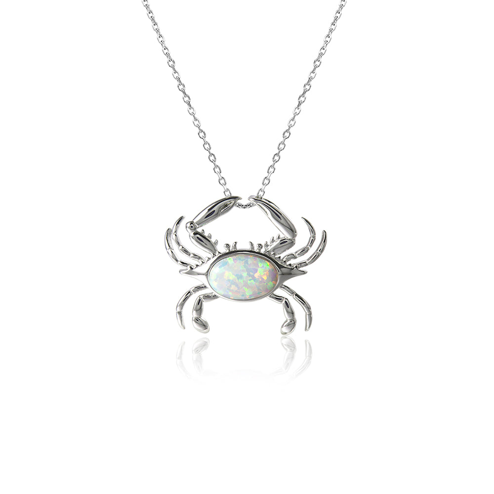 SS 925 Opal Crab Pendant