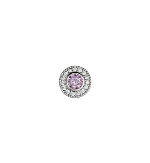 Kelly Waters - Sterling Silver - October Birthstone - Simulated Pink Sapphire Charm