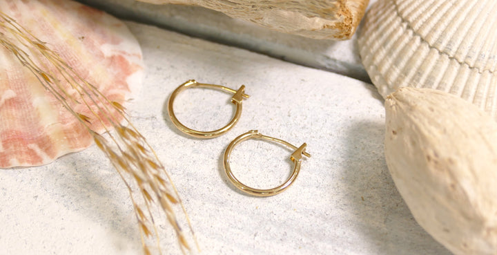14k Yellow Gold 14mm - Hinge Hoop Earrings