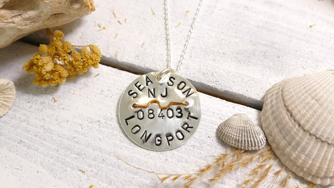 Sterling Silver - Longport Beach Badge Necklace
