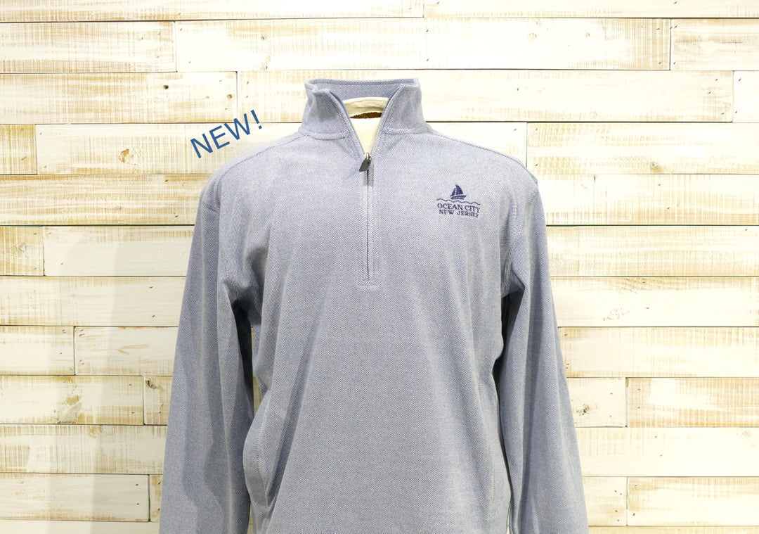 Long Sleeve 1/4 Zip Cadet Collar OC Sailboat - Blue (XXL)