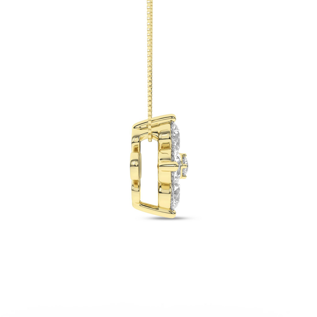 14k Yellow Gold Lab Grown Diamond 0.5ctw - Flower Petals Necklace