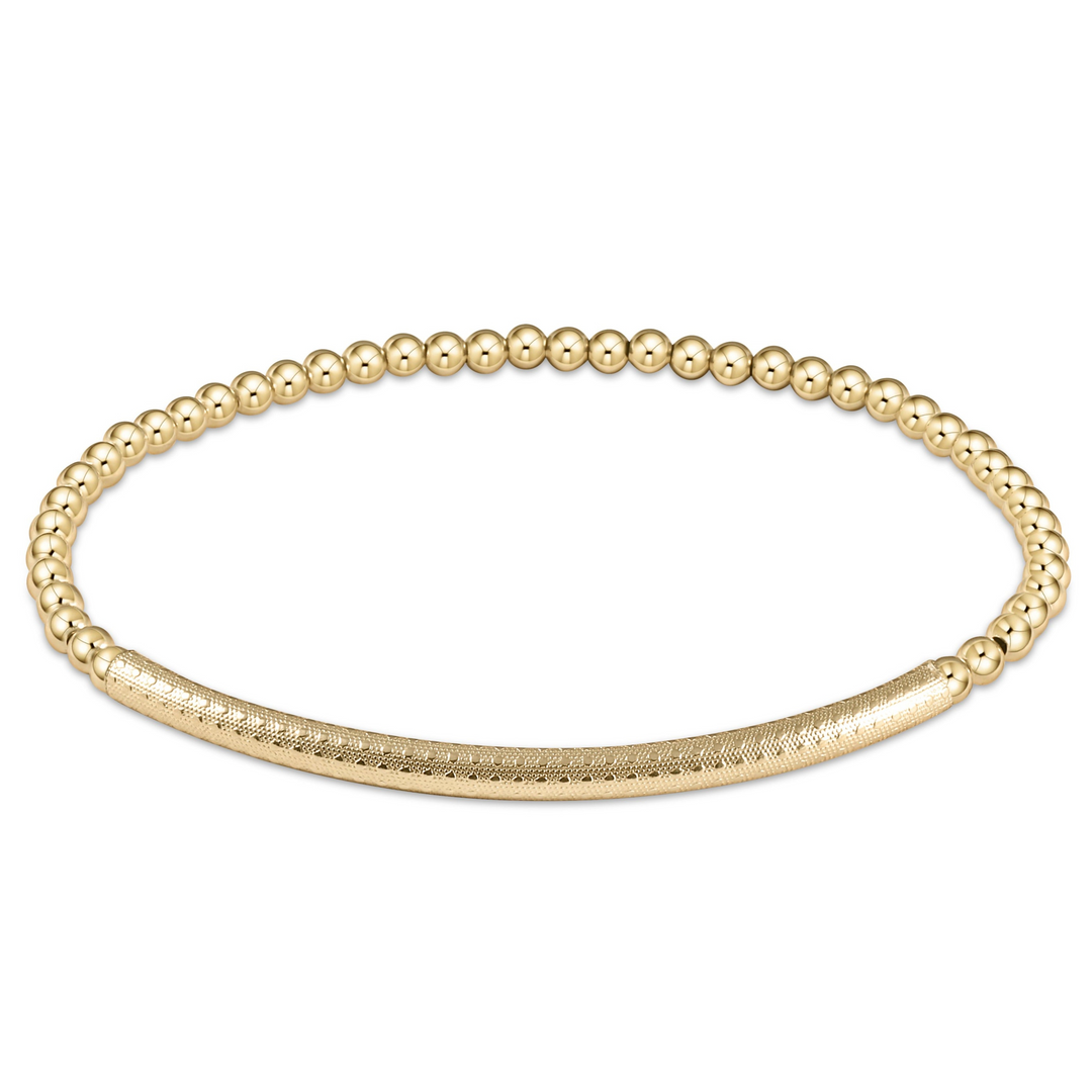 enewton - 14k gold-filled - Yellow Gold - Bliss Bar Textured - 3MM Bead Bracelet