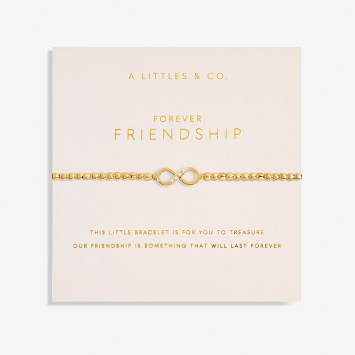 A Little & Co - Brass - Gold - Forever Friendship - Crystal Infinity Stretch Beaded Bracelet 6 7/8"