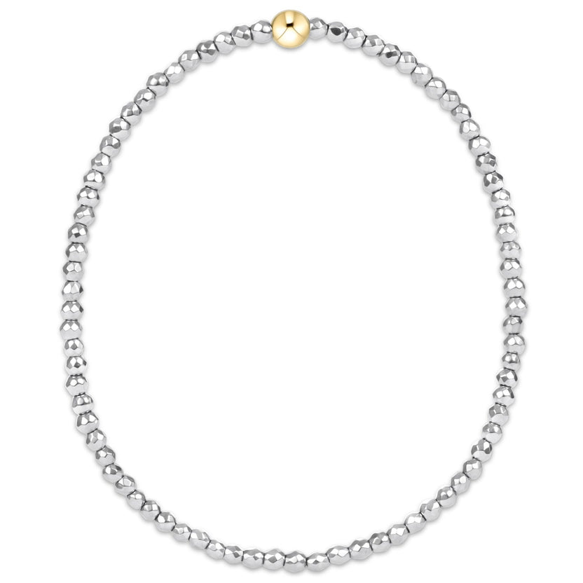 enewton - - Silver Extends - Faceted 2mm Hematite Bead Bracelet