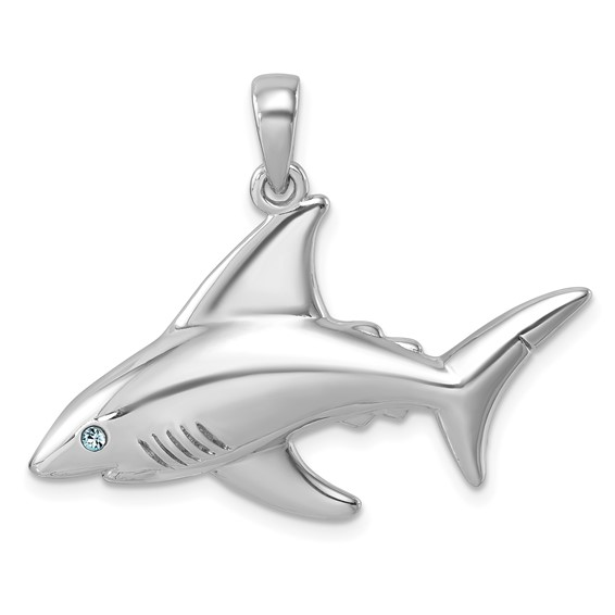SS CRYSTAL EYE SHARK PEND