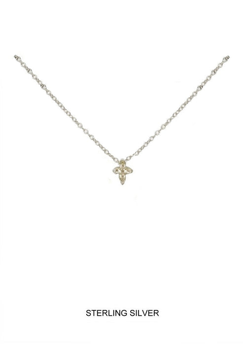 MINI CZ CROSS SILVER 14"