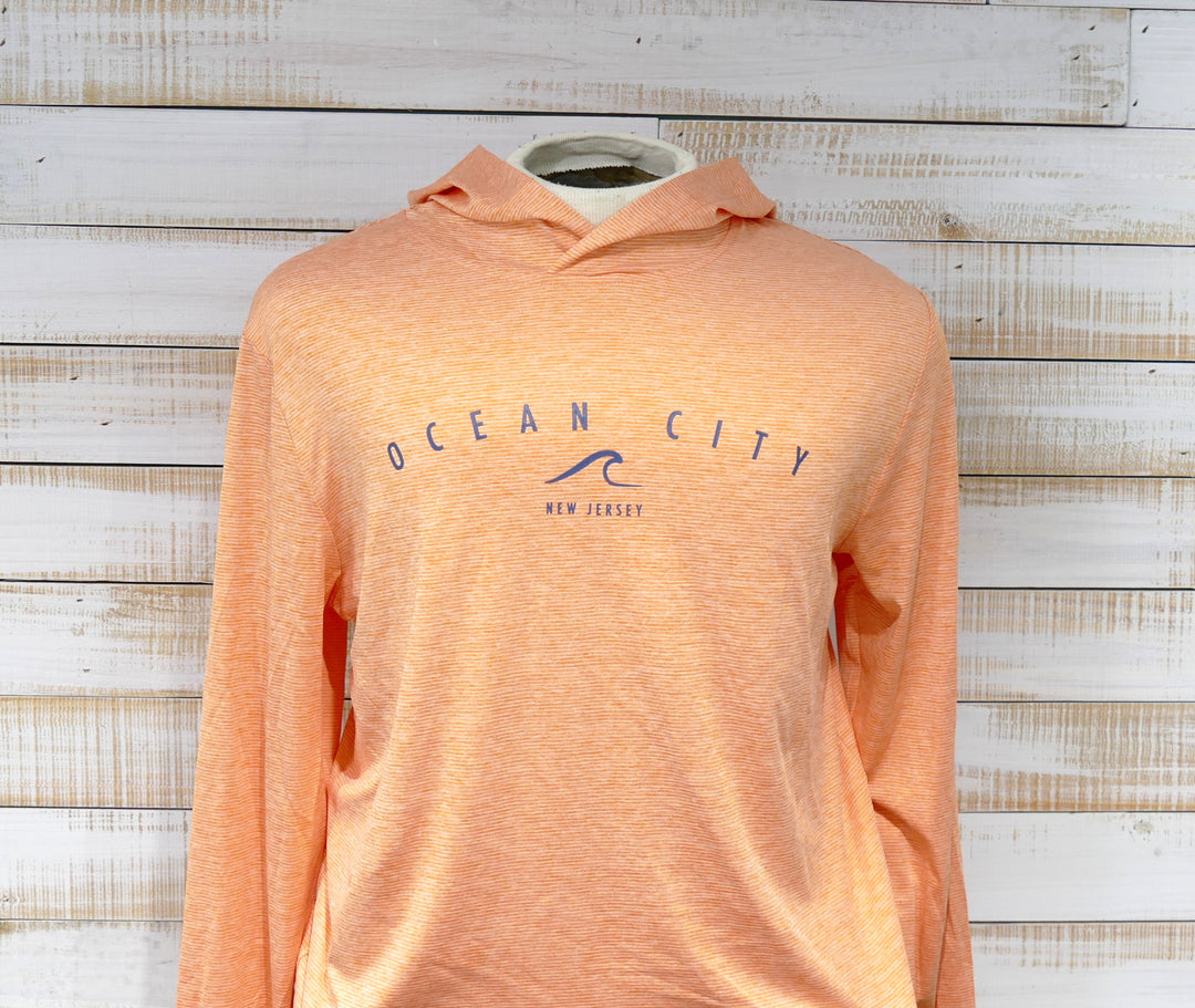 GEAR - Long Sleeve Hooded UPF 50+ OC Wave T-Shirt - Orange