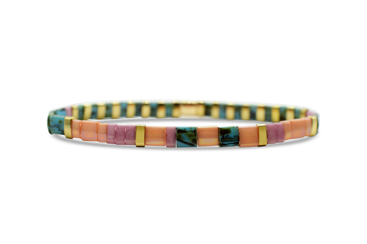 Stia Couture - - Gold "Jersey Girl" Tila Bead Stretch Bracelet