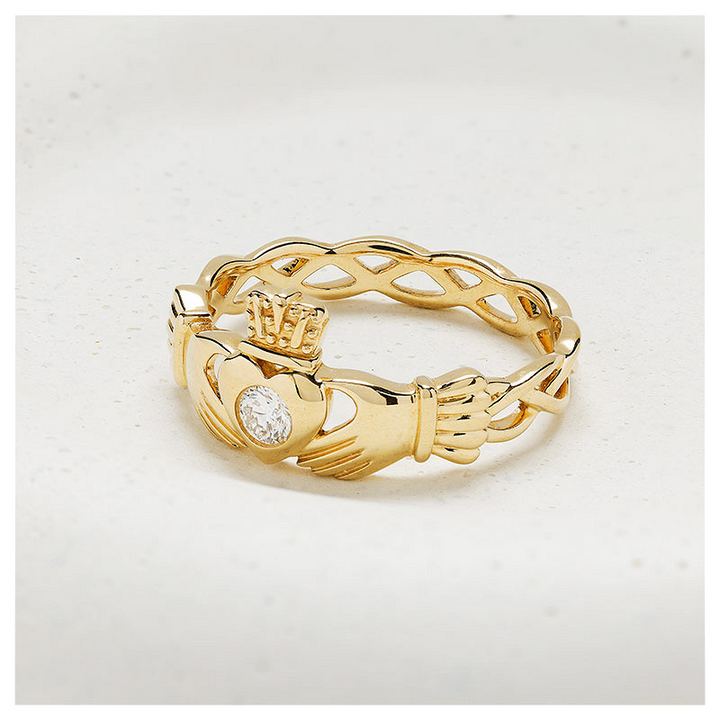 14kt Gold Lab Diamond Claddagh