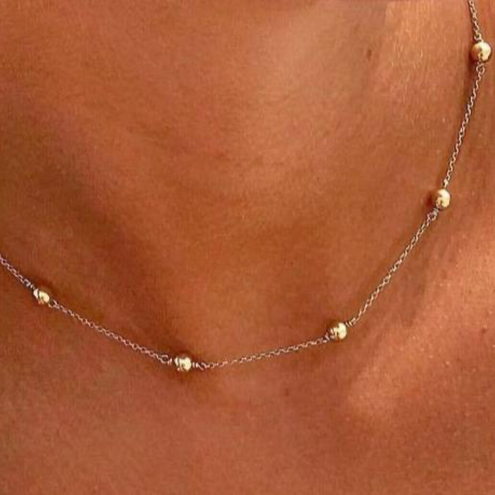 enewton - 14k gold-filled - Yellow Gold 4mm Beaded Chain Necklace 17"