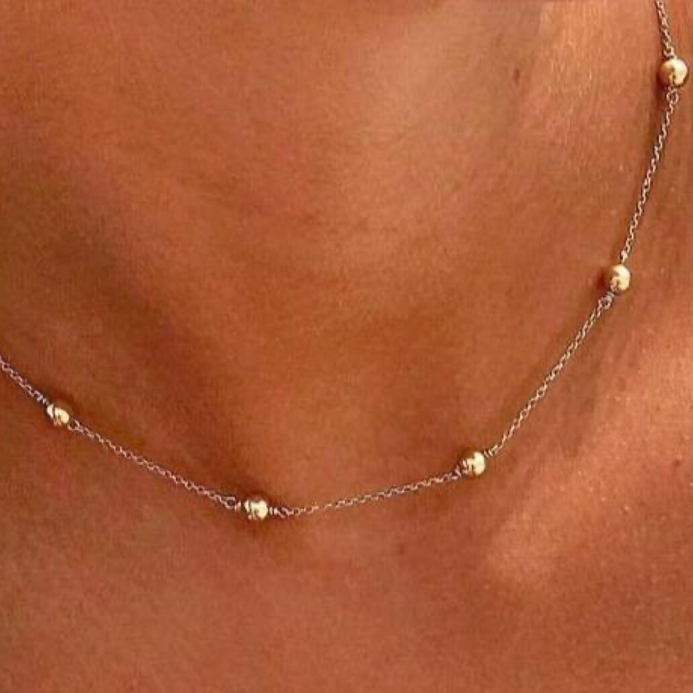 enewton - 14k gold-filled - Yellow Gold Simplicity 4mm Beaded Chain Necklace 17" Choker