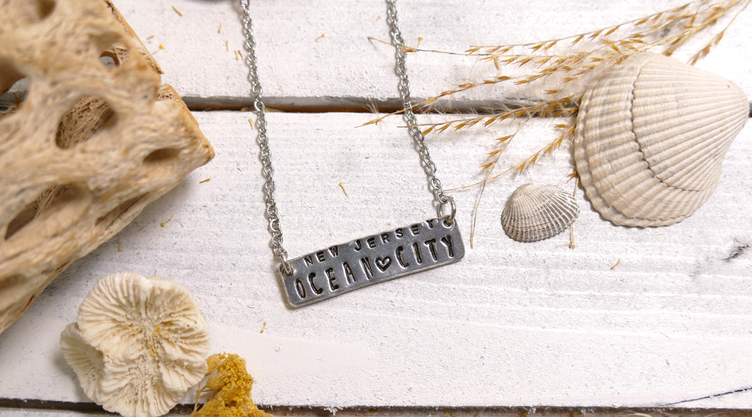 Pewter - Silver OC License Plate Necklace Stainless Steel Chain