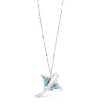 Dune - Sterling Silver - Stingray Larimar 16-20" (adjustable) Necklace