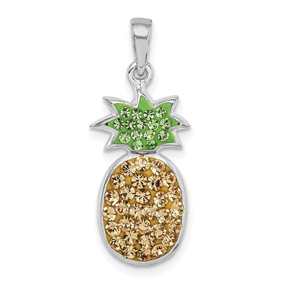 Sterling Silver Crystal Pineapple Pendant