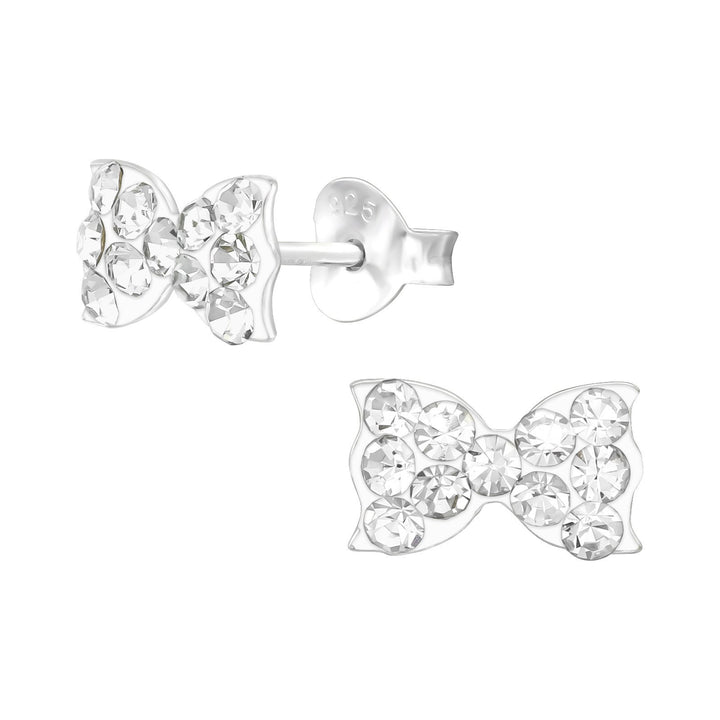 SS CRYSTAL BOW STUDS