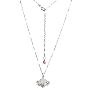 SS RHODIUM FAN CZ NECKLACE/16"