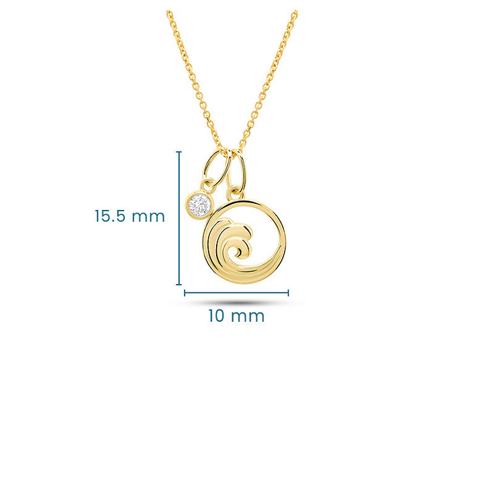 14kt Gold Lab Diamond Wave Nec