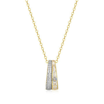 SS GP WT CZ BAGUETTE NECKLACE