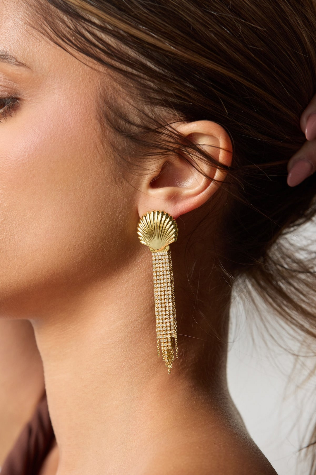 SCALLOP SHELL DROP EARRINGS -