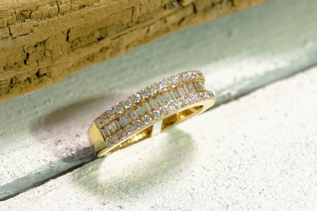14K Yellow Gold 1.14ct Natural Diamond Baguette Ring