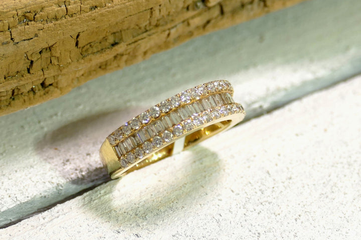 14K Yellow Gold 1.14ct Natural Diamond Baguette Ring