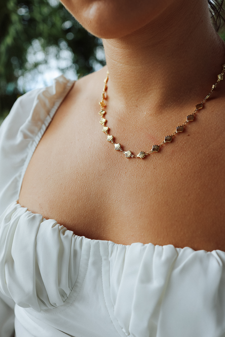 Adriana Pappas - Brass - 14K Gold Filled Shell Chain Necklace 16-19"