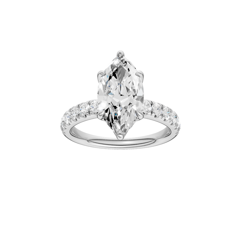 14k White Gold 2.50ct - 3.00ctw Lab Grown Diamond Marquise Ring