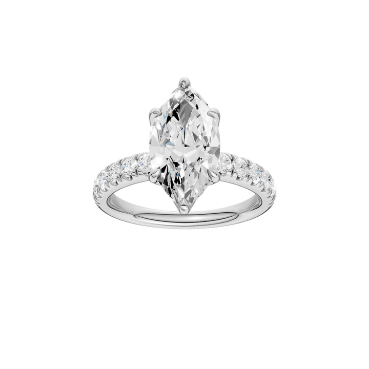 14k White Gold 2.50ct - 3.00ctw Lab Grown Diamond Marquise Ring