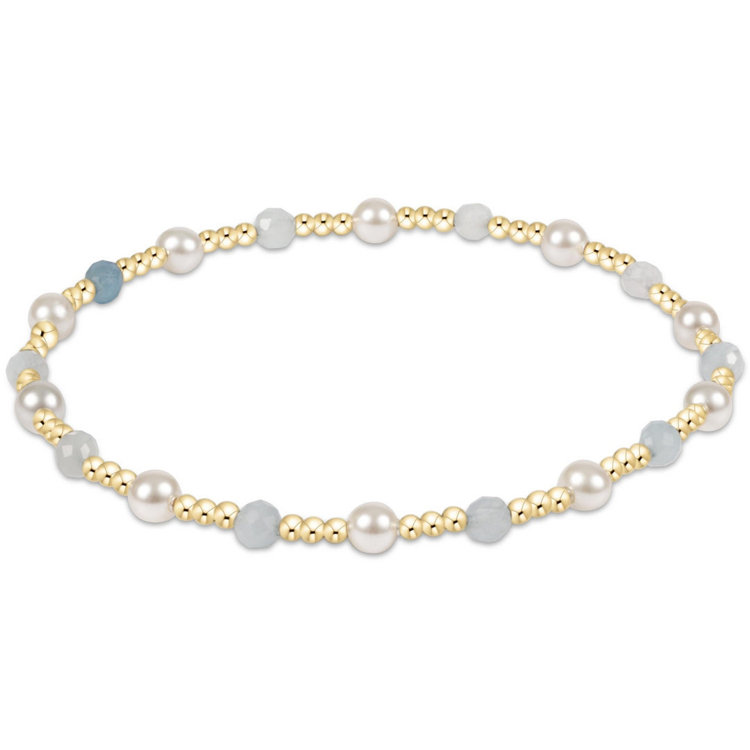 enewton - Sincerity Pearl 4mm - Aquamarine Gold-Filled Bracelet (E-Girl 5.5")