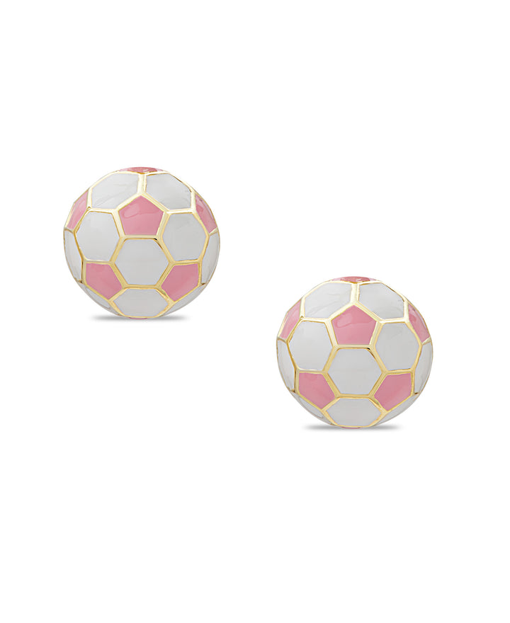 3D Soccer Ball Stud Earrings P