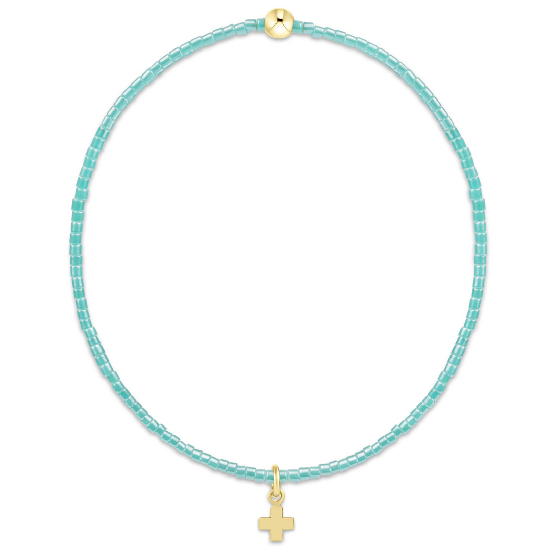 enewton - Hope Signature Cross 2mm - Sea Glass Gold-Filled Bracelet (Standard 6.25")