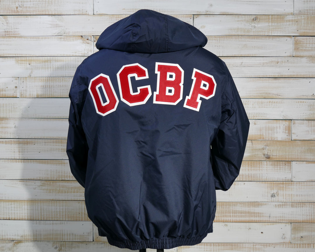 Long Sleeve Full Zip Hooded OCBP Waterproof Jacket - Navy