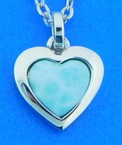 SS Larimar Heart Pendant