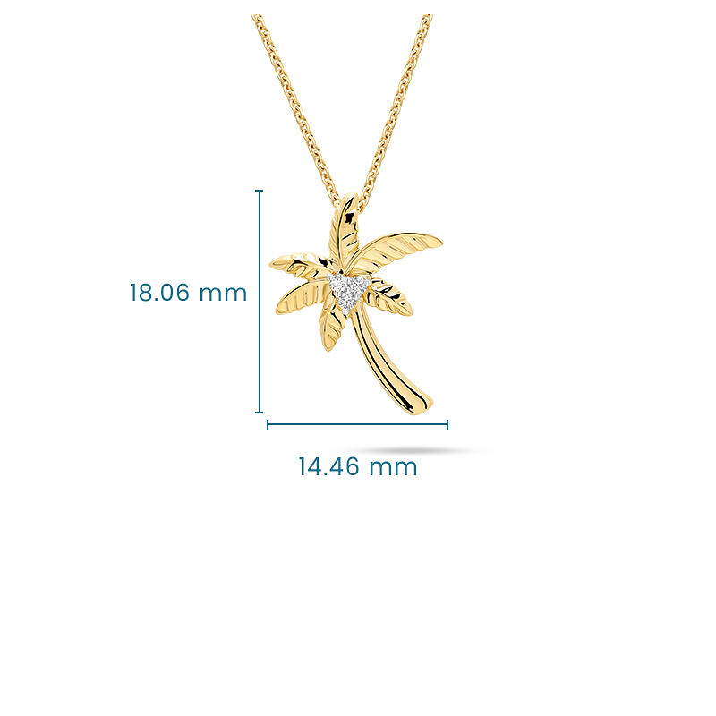 14kt Gold Lab Diamond Palm Tre