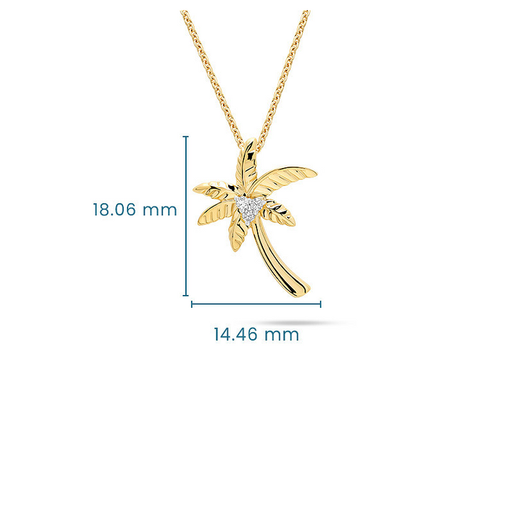 14kt Gold Lab Diamond Palm Tre