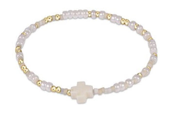 enewton - Hope Unwritten White Cross w/Peals Gold-Filled Bracelet (E-Girl 5.5")