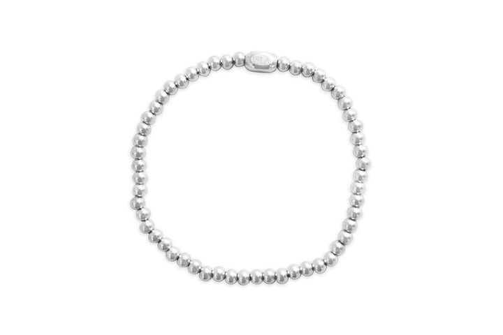 Isla - Stainless Steel - Silver 4mm Beaded Stretch Bracelet