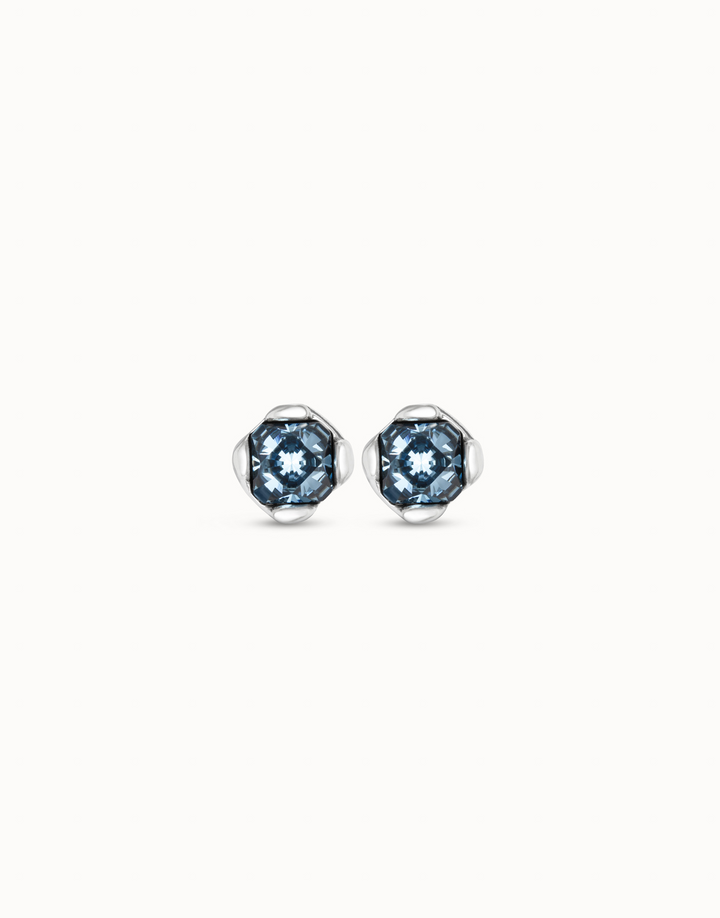 Uno de 50 - Sterling Silver - Silver Plated SER MAGNETICA Blue Crystal Earrings