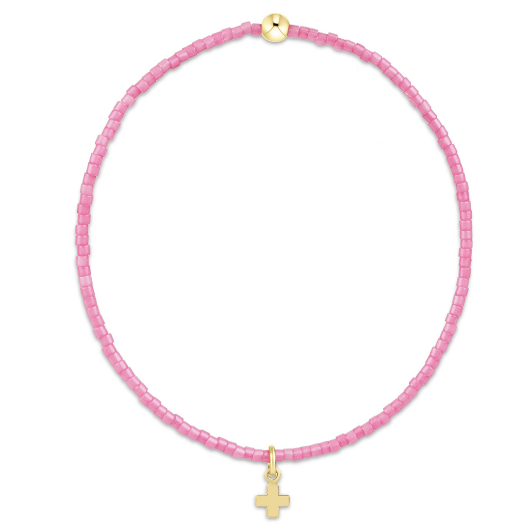 enewton - Hope Signature Cross 2mm - Bubblegum Gold-Filled Bracelet (Standard 6.25")