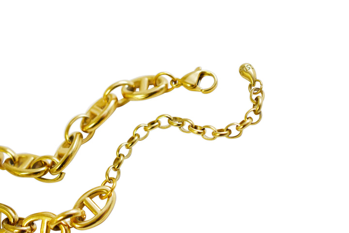 Isla Stainless Steel 14K Gold Plated 16+2" Link Mariner Necklace