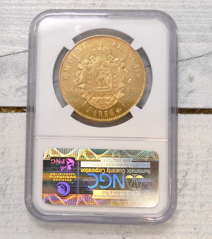 NAPOLEON III FRENCH 1858 100 FRANCS A Mint