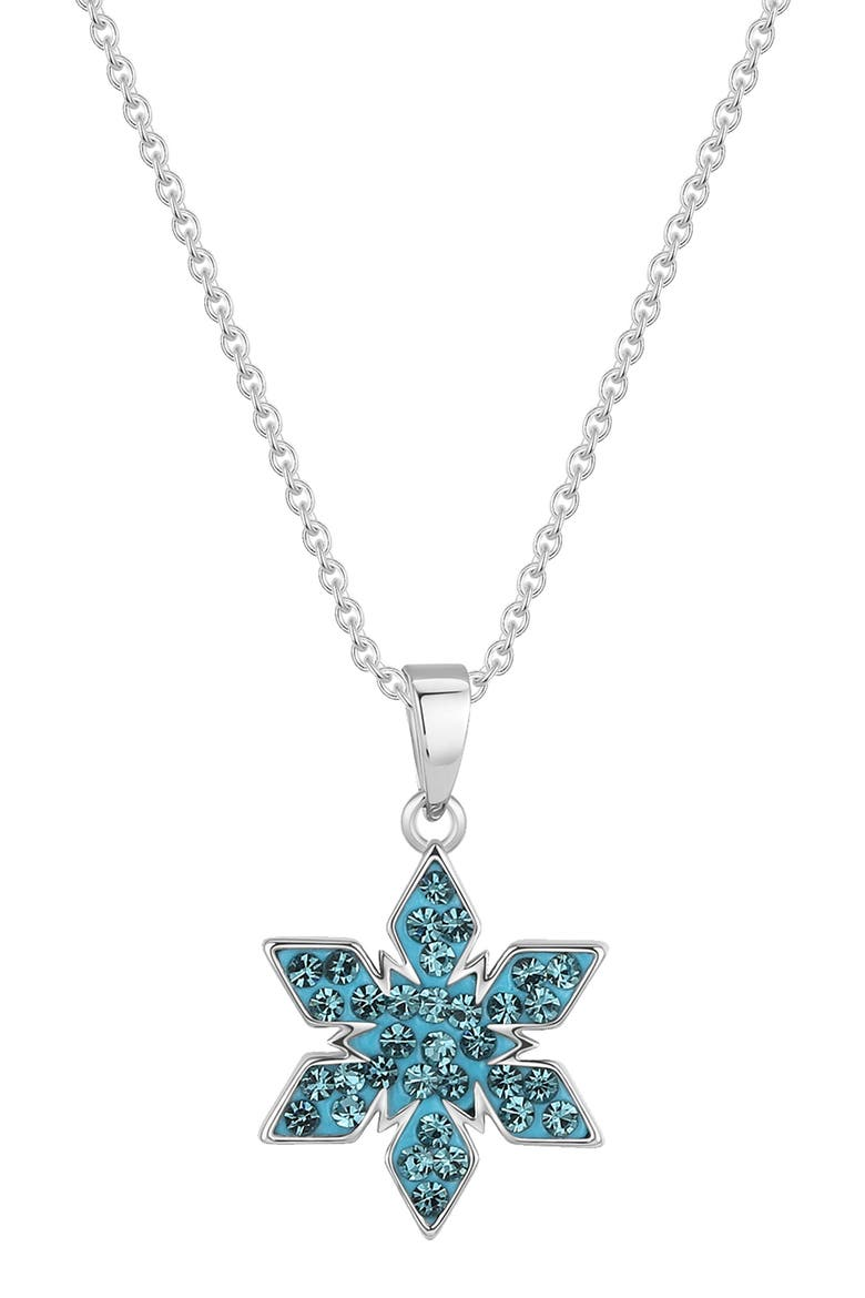 Blue Crystal Snowflake Necklac