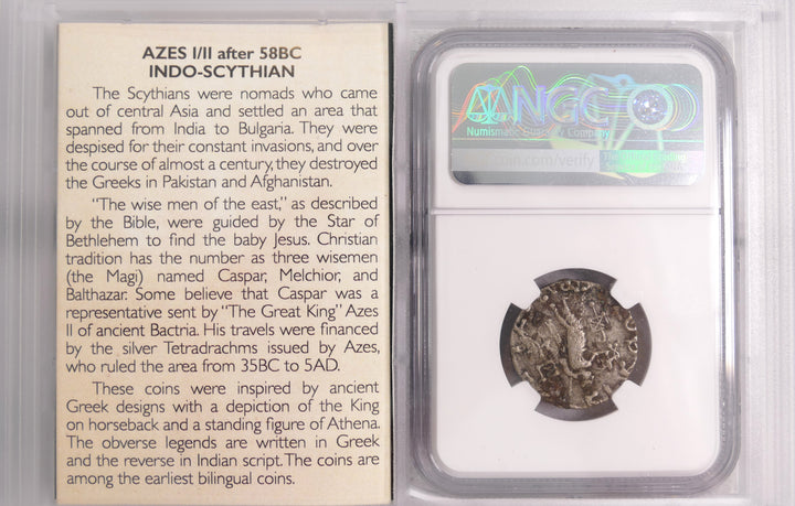 INDO-SCYTHIAN C.58 BC AR TETRADRACHM Mint