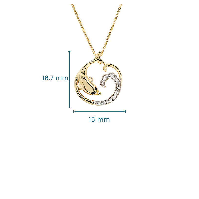 14kt Gold Lab Diamond set Dolp