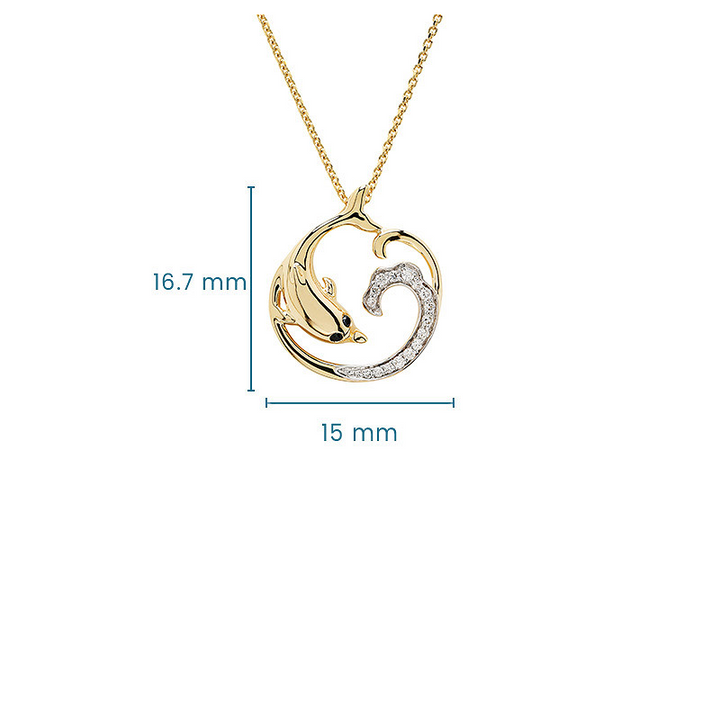 14kt Gold Lab Diamond set Dolp
