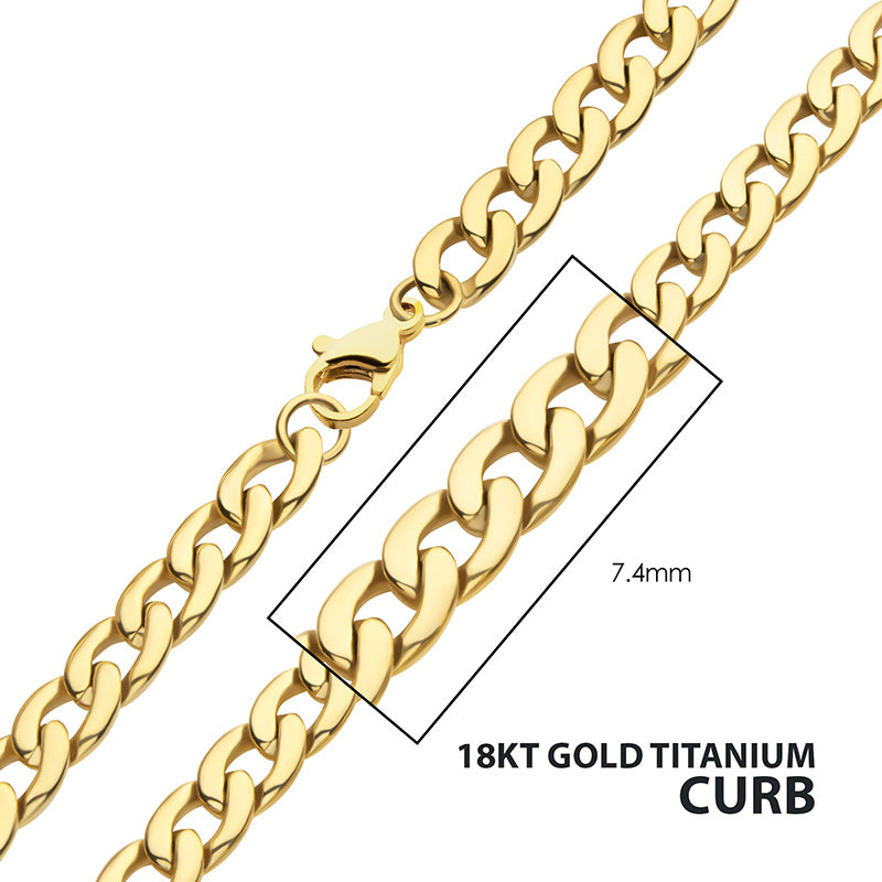 7.4mm 18Kt Gold IP Titanium Cu