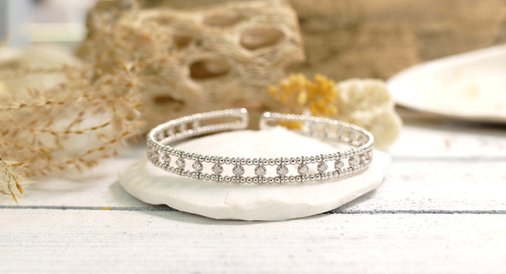 14k White Gold .75ct Diamond Cuff Bracelet
